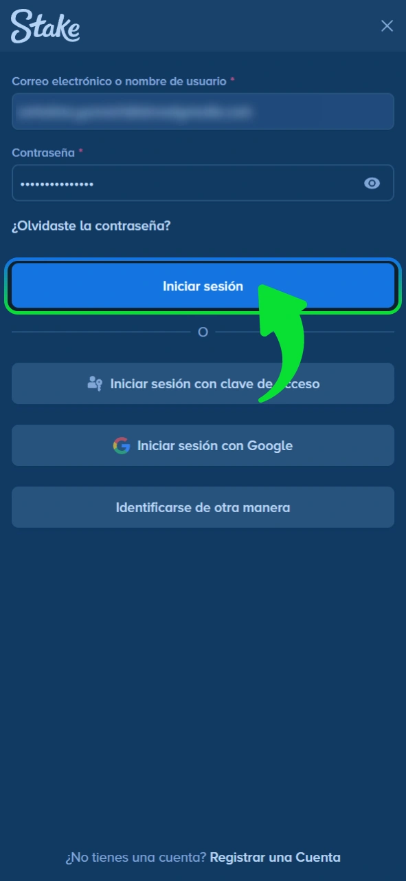 Accede a tu cuenta personal en el sitio oficial Stake.