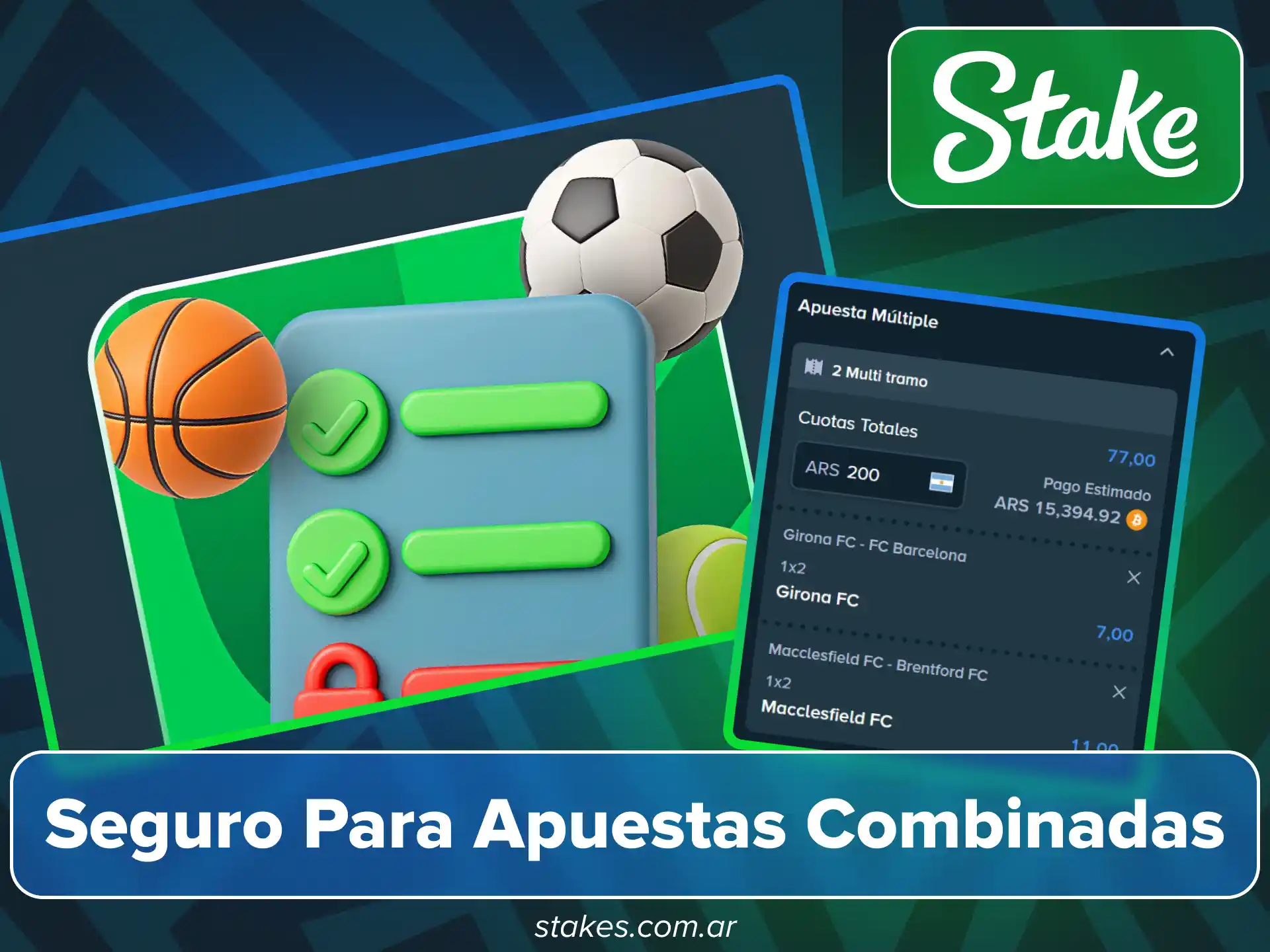 Activa el seguro de combinadas en sitio oficial de Stake.
