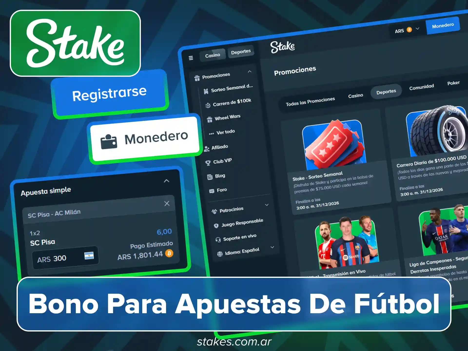 Apuesta en ligas populares en el sitio oficial de Stake.