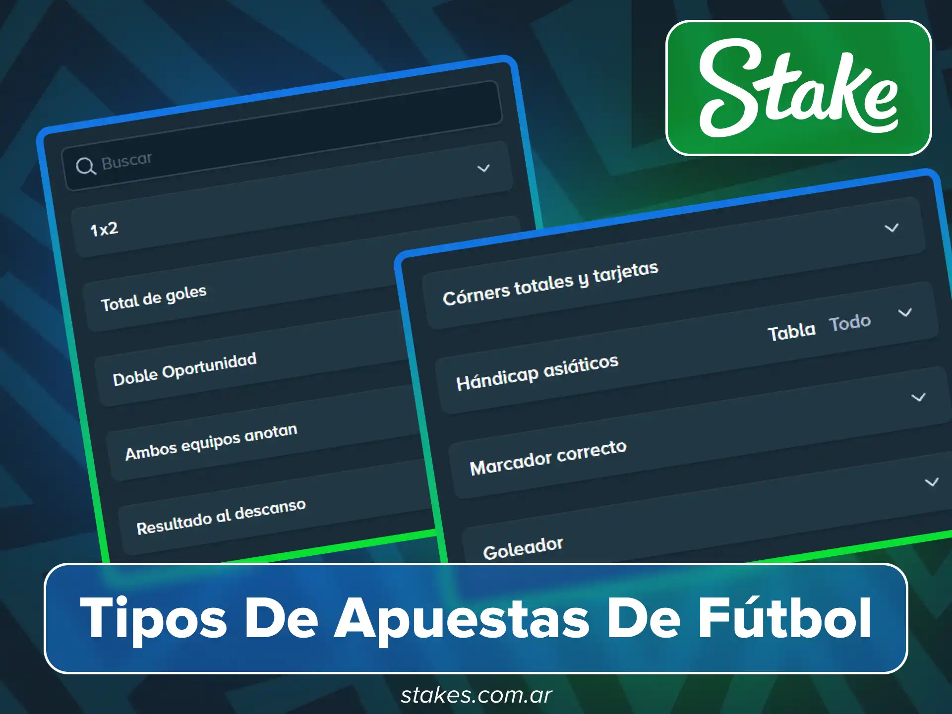 Explora mercados de fútbol en el sitio oficial de Stake.